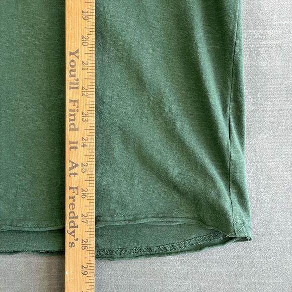 Refinery T-Shirt Mens Large Green Henley Raw Hem Tee Casual Outdoors Streetwear - Picture 8 of 9